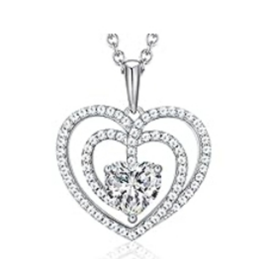 Apr-White Diamond Gloffery 925 Sterling Silver Birhtstone Necklaces for Women